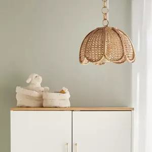 인테리어 라탄전등갓 원형 튤립 라탄 펜던트 조명갓