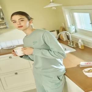 [푸마 언더웨어]푸마 바디웨어 여성 컴포트핏 플리스 홈웨어 상의 (민트)