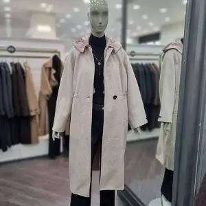 [시슬리]메리 헤링본 탈착 후드 롱 코트 (SACT42461 오트밀,멜란지카키)