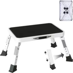 금속 스텝 스툴 접이식 높이 조절 가능 견고하고 안정적인 사다리 미끄럼 방지 플랫폼 캠퍼 고무 발