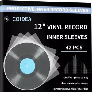 42Pcs 비닐 내부 슬리브 12인치 레코드 프리미엄 라운드 LP 앨범 스크래치 먼지 및 먼지로부터 보호