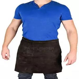 웨이랜더 용접 가죽 허리 앞치마 내열 내구성 헤비 듀티 빕 다크 브라운(18 x18 )