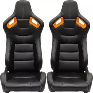 듀얼 잠금 슬라이더가 장착된 FREEMOTOR802 레이싱 시트 대부분의 자동차 1열에 범용 1쌍 리클라인 가능한