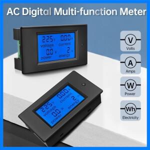 디지털 LED 디스플레이 전압계 전류계 전력계 전력 에너지 계량기 전압 테스터 20A 100A AC 80-260V DC 6.5