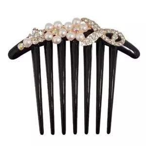 진주 올린머리 장식 빗핀 머리꽂이 진주꽃