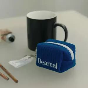 [무케] 디어리얼_브레드 키링 파우치 테리블루 에어팟파우치 버즈케이스 화장품파우치