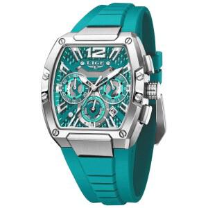 남성용 시계 골격 토나우 사각 크로노그래프 스테인리스 스틸 방수 발광 날짜 아날로그 실리콘 스트랩 내구성 있는 패션 캐주얼 비즈니스 드레스 손목시계