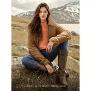 [지센] 여성 페이크 무스탕 리버시블 스탠카라 자켓 LCSFPA24_CA