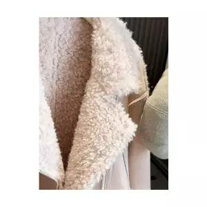 여자 가죽 자켓 재킷 핑크 기모 도톰 퍼 일체형 스웨이드 코트 겨울 따뜻한 터틀넥 상의 ST4