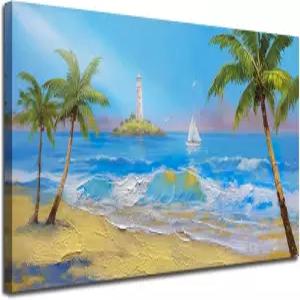 아틀리에 아트 풍경 해안 벽 거실 씨스케이프 캔버스 페인팅 비치 블루 오션 침실 액자 대형 그림 텍스처