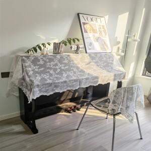 프렌치 화이트 피아노 더스트 커버  고급 모던 심플 자카드  천 범용 호환