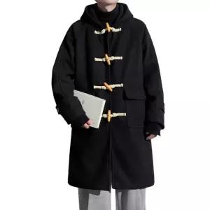 빅사이즈 후드코트 남자 떡볶이코트 트렌치 블랙 플리스 안감 두꺼운 프리미엄 S