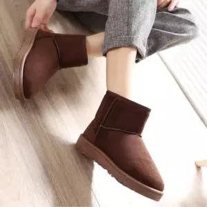 베이지 여성털신발 방한부츠 어그부츠 털앵클부츠