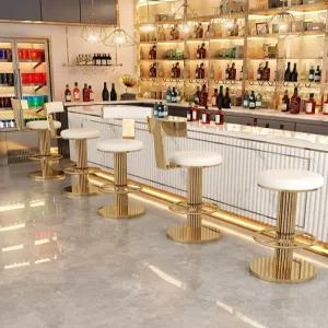 아일랜드 식탁 의자 홈바 식당 골드 인테리어 스툴