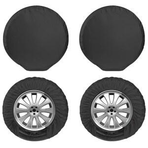 여행용 트레일러 트럭 RV SUV 캠핑카를 위한 칼린코 타이어 커버 4팩, 방수 휠 커버, 자외선 차단 태양열