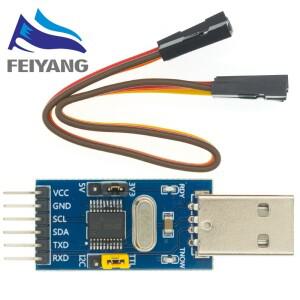 호환 CH341T 2 in 1 모듈 3.3V 5V USB - UART TTL 단일 칩 직렬 포트 다운로더