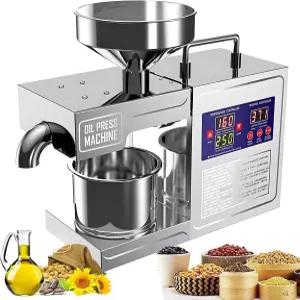 리비히 상업용 자동 오일 프레스 기계 820W 냉온 스테인리스 씨앗 익스펠러 40-300°C 온도 조절 가능 땅콩