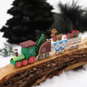 귀여운 크리스마스 루돌프 원목기차 인테리어소품 (WFKBJE8)