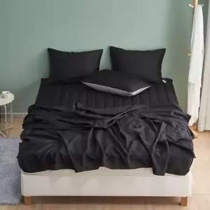 더크린 샤이니 풍기인견 홑이불베개세트 Q블랙 (KYR-WB9E94C)