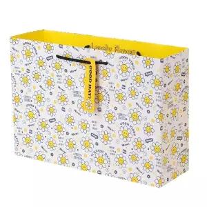 (중-10p) 플라워 종이 쇼핑백-화이트 약36x11x25cm /기념일/졸업/입학/축하/감사/답례품/선물/포장/가방