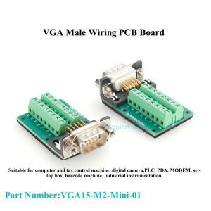 HD15 VGA 수컷 단자대 패널 마운트 커넥터 D-SUB 잭 포트 - 브레이크아웃 보드 3열 플러그