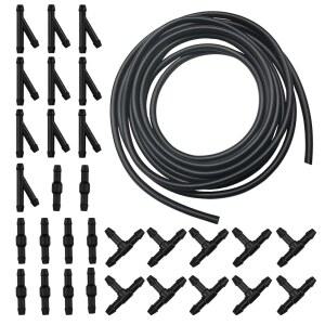 ANYHUT 30 PCS 펌프 교체 트럭용 앞유리 액세서리 블랙 수리 호스 고무 키트 범용 T형 자동차 워셔 워터 연결 13피트 커넥터 Y형 노즐