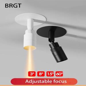 Led 스포트라이트 조정 가능 각도 줌 초점 3-60 빔 미니 소형 호환 소형 스포트 라이트 분위기 매립형 개구