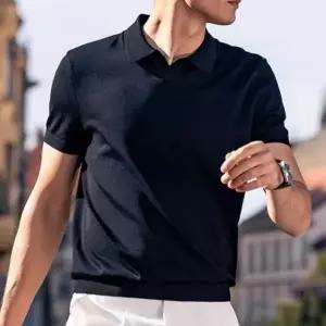 [하프클럽/]남자 여름 머슬핏 반팔 니트 V넥 티셔츠 옷 5컬러