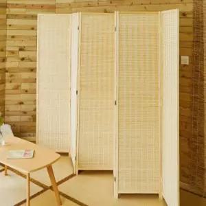접이식 공간분리 파티션 대나무 가벽 가림막 모바일 병풍 패브릭 높이 사무실 원목