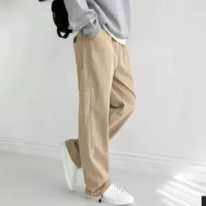 비비오 무크 백패치 카펜터 치노 워크 팬츠 (5color 2size) 세미와이드 밴딩 면바지남자흰 아메카지 남자밴