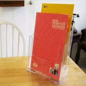 전단지 카탈로그꽂이 A4 (2단) 4578다용도 카달로그 멀티 투명 아크릴 책정리 카다로그 테이블형 메뉴 POP