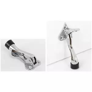 현관문 출입문 문고정장치 밟는 페달형 말발굽 크롬 도어스톱퍼 문받침대 말굽