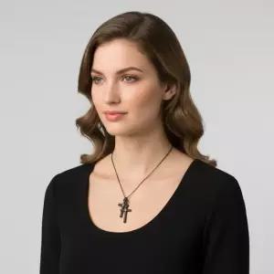 다미아니 20062176 메트로폴리탄 더블 크로스 다이아몬드 18K 블랙골드 목걸이