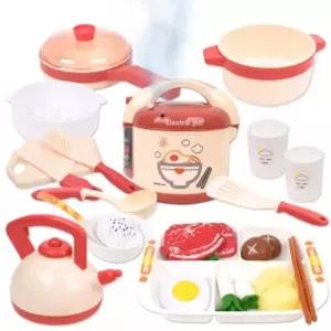 스팀 디너 밥솥 소꿉 주방놀이 핑크 h346a pink 수증기가 나오는 밥통 음식 모형 소품멜로디 요리사 장난감