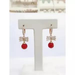 로뎀 세이브존05 Premium 스왈 리본 볼 원터치 귀걸이 레드)1 RRD24020237