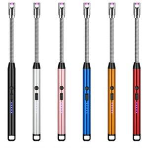 라온식 주방 USB 전기 아크 라이터 충전식 방풍 바베큐 Flameless 플라즈마 캔들 롱 호스 가스 스토브 점화