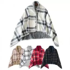 부드럽고 따뜻한 극세사 융털 똑딱이 담요 무릎 어깨 치마 수면 잠옷 단추 이불