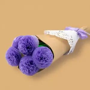 DIY 종이꽃 꽃다발 만들기 키트 졸업식 선물 퍼플