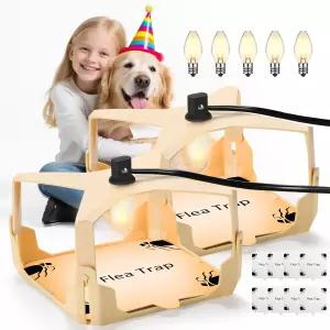 집 안을 위한 벼룩 덫 - 침대 벌레 방제용 전구 6개와 끈적끈적한 보드 8개 날벌레 퇴치제 해충 모기 나방