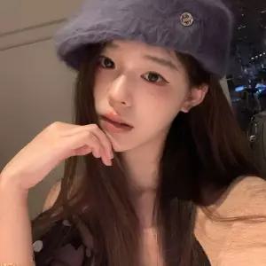 토끼 모피 니트 모직 벙거지 모자 베레모 앙고라 겨울 여성