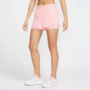 나이키 우먼즈 스위프트 드라이핏 미드 라이즈 투인원 러닝 쇼츠 팬츠 애트모스피어 핑크 HJ5377-607