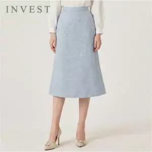 [인베스트] 트위드 뒷 밴딩 롱 스커트_IN6S1SK8000