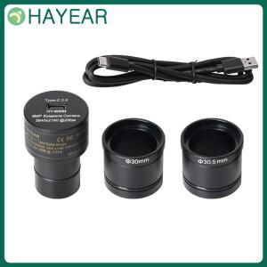 HAYEAR 디지털 현미경 카메라 8MP 4K USB IMX377 CMOS 전자 접안 렌즈 산업용 생물학적 PCB 수리 망원경