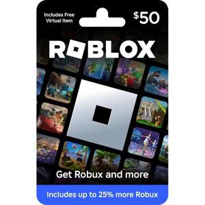 로블록스 $50 실물 기프트 카드 [무료 가상 아이템 포함] [전 세계 리딤]