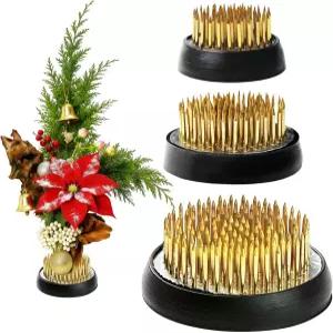 꽃꽂이 용품용 꽃개구리 3종 일본 이케바나 켄잔 고무 베이스 꽃 고정 도구가 있는 꽃꽂이용 핀개구리(골드