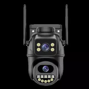 CCTV 보안 무선 듀얼 8MP 카메라 감시 4K PTZ 와이파이 추적 렌즈 자동