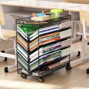 이동식 북트롤리 책꽂이 북카트 5단 철제 북트레이