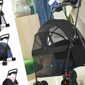 중형견 개유모차 시트분리 원터치 폴딩 저상형 웨건 4컬러