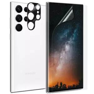 갤럭시S23울트라 EPU 고투명 자가복원 지문인식 풀커버 필름 3매 + 카메라렌즈 보호필름 1매