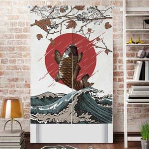 일식 커튼 가림막 이자카야 주방커텐 바란스 출입구 인테리어 출입구노렌 무타공 패브릭